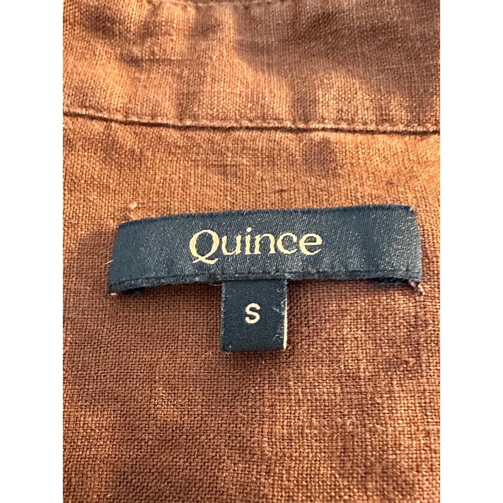 Quince European Linen Button Down Shirt Size S Chocolate Brown Long Sleeve - Picture 5 of 7